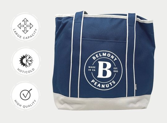 Belmont Peanuts: insulated-tote-navy Virginia Peanuts
