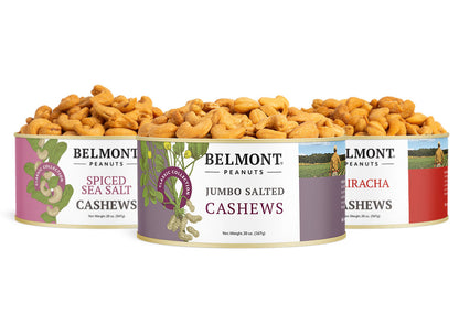 Virginia Peanuts Cashew Sampler Pack (20oz) Belmont Peanuts Photo 1