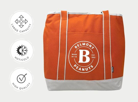 Belmont Peanuts: insulated-tote-bag-orange Virginia Peanuts